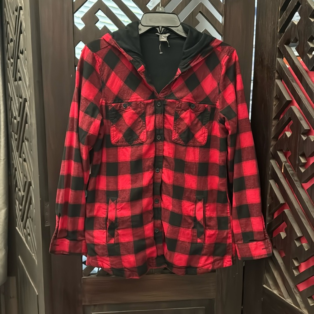 Eddie Bauer medium flannel hoodie jacket